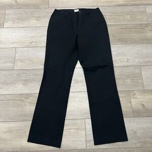 L.L‎ Bean Vintage Womens Stretch Cotton Trouser Comfort Waist 12 M/Tall Black